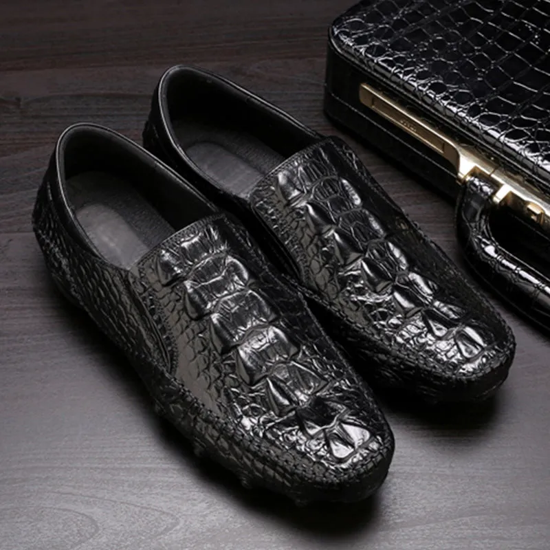 Luxury Alligator Texture Slip-On Oxford Shoes