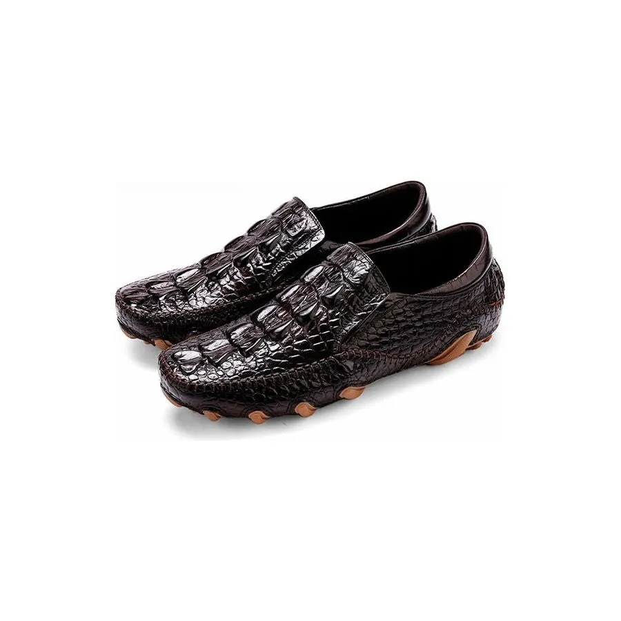 Luxury Alligator Texture Slip-On Oxford Shoes