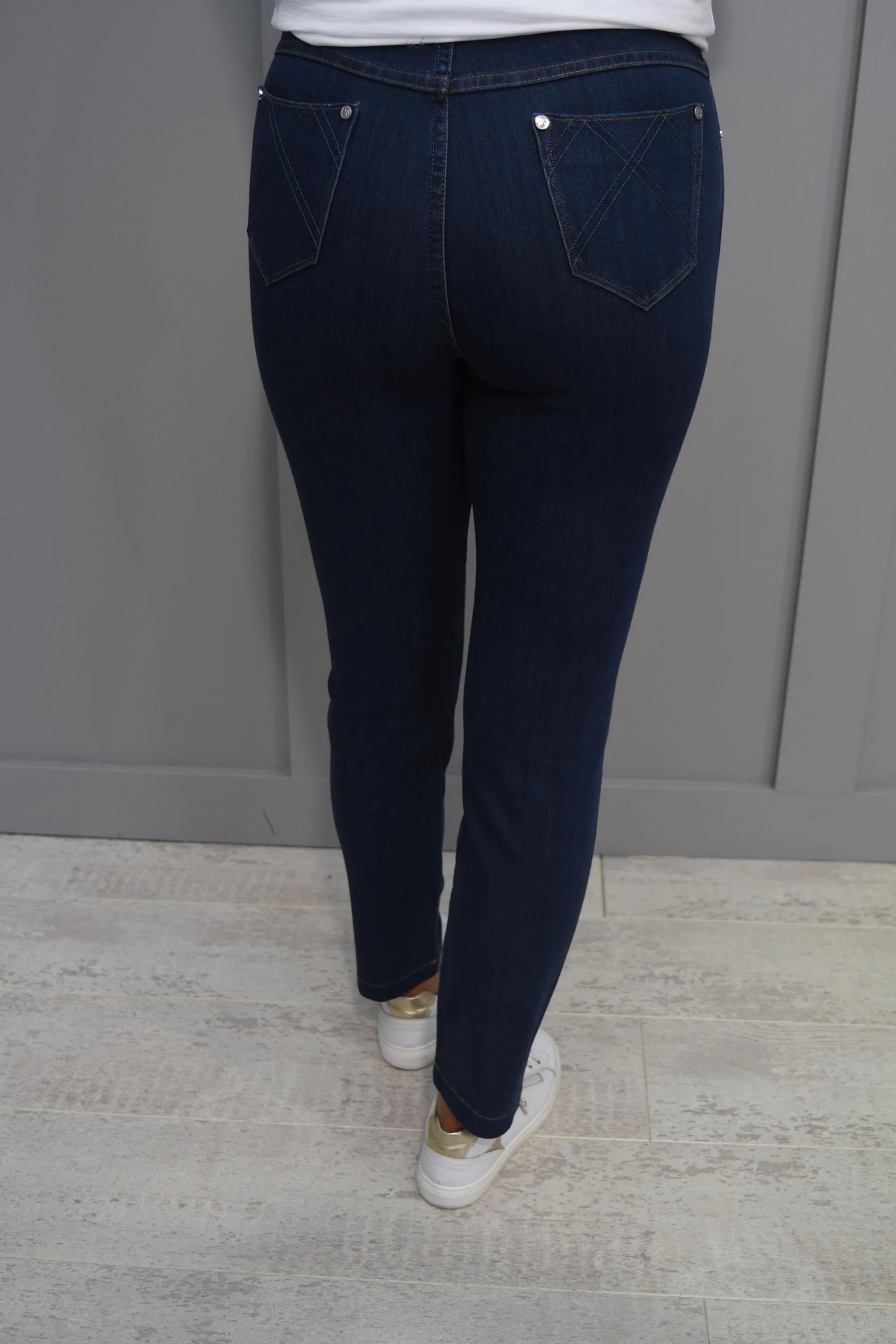 Marble Dark Denim High Rise Jeans - 2406 183