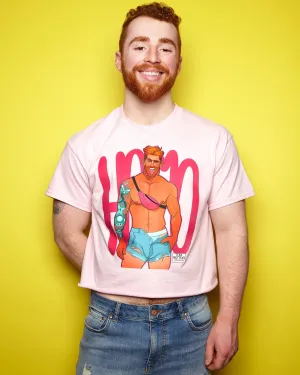 Mario the gaymer - pink tshirt crop /crop top