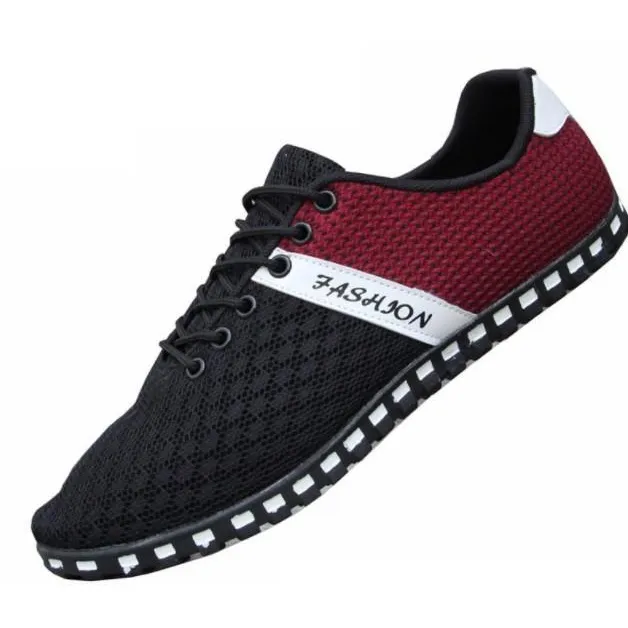 Mens Breathable Casual Lace Up Two Tone Shoes