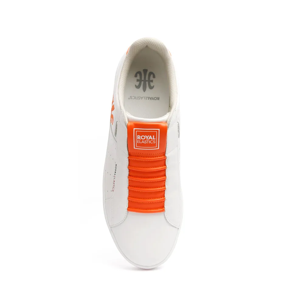 Men's Icon Genesis Color Bar White Orange Leather Sneakers 01992-020