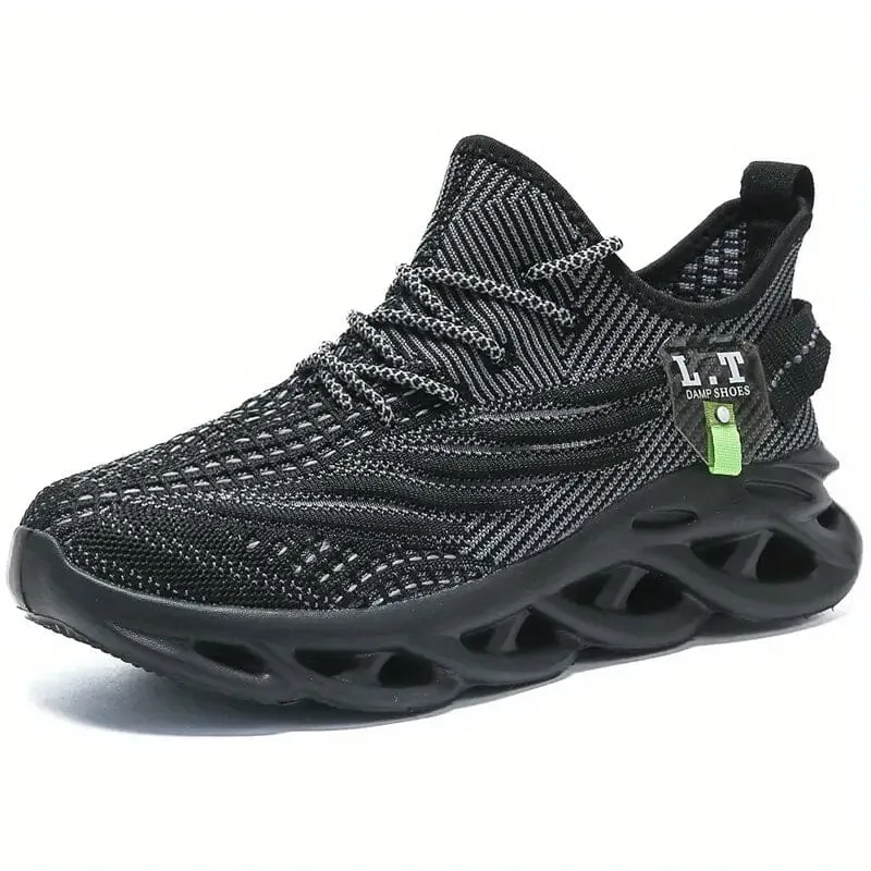 Men's Knit Breathable Lace Up Running Shoes