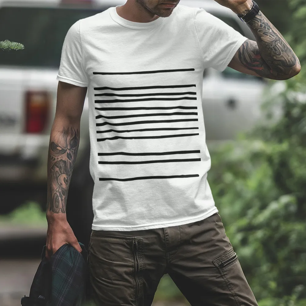 Mens T-Shirt with Horizontal Lines