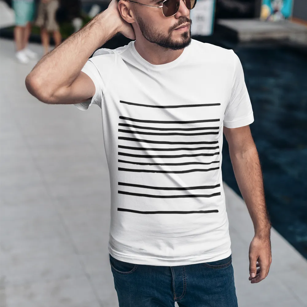 Mens T-Shirt with Horizontal Lines