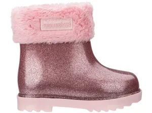 Mini Melissa Toddler Girls Winter Pink Cuff Boots