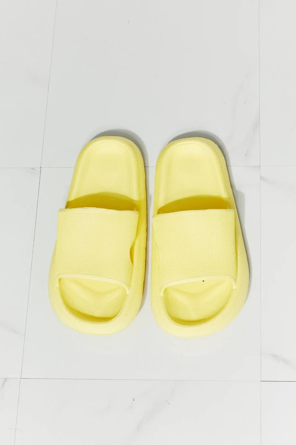 MMShoes Arms Around Me Open Toe Slide in Yellow