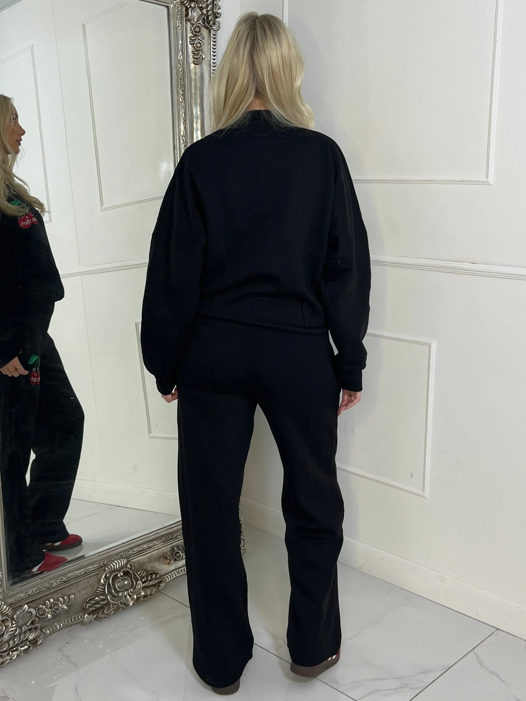 Mon Cheri Bomber Jacket & Jogger Tracksuit - Black