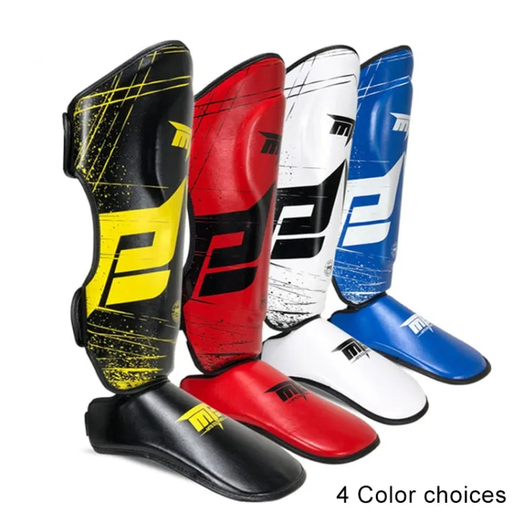 MTB SJ-004B Freestyle Grappling Thai Boxing Taekwondo Thickening Leg Guards Protective Gear, Size: L(Red)