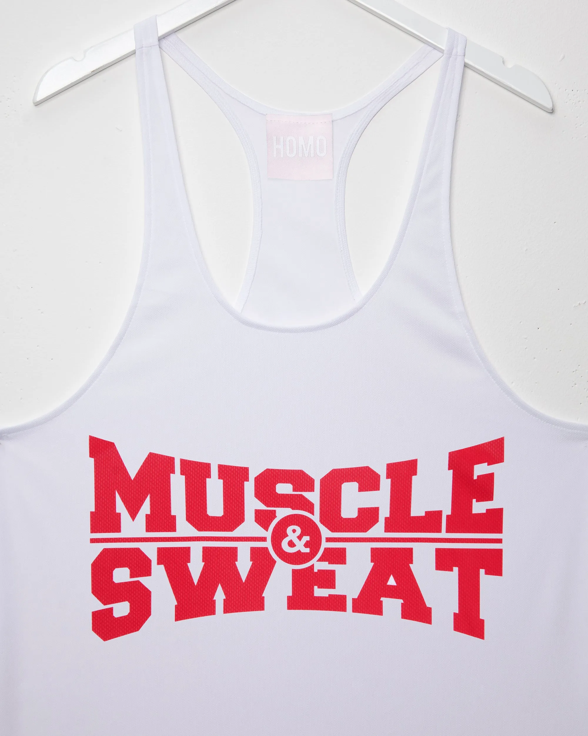 Muscle & sweat in red - white tank