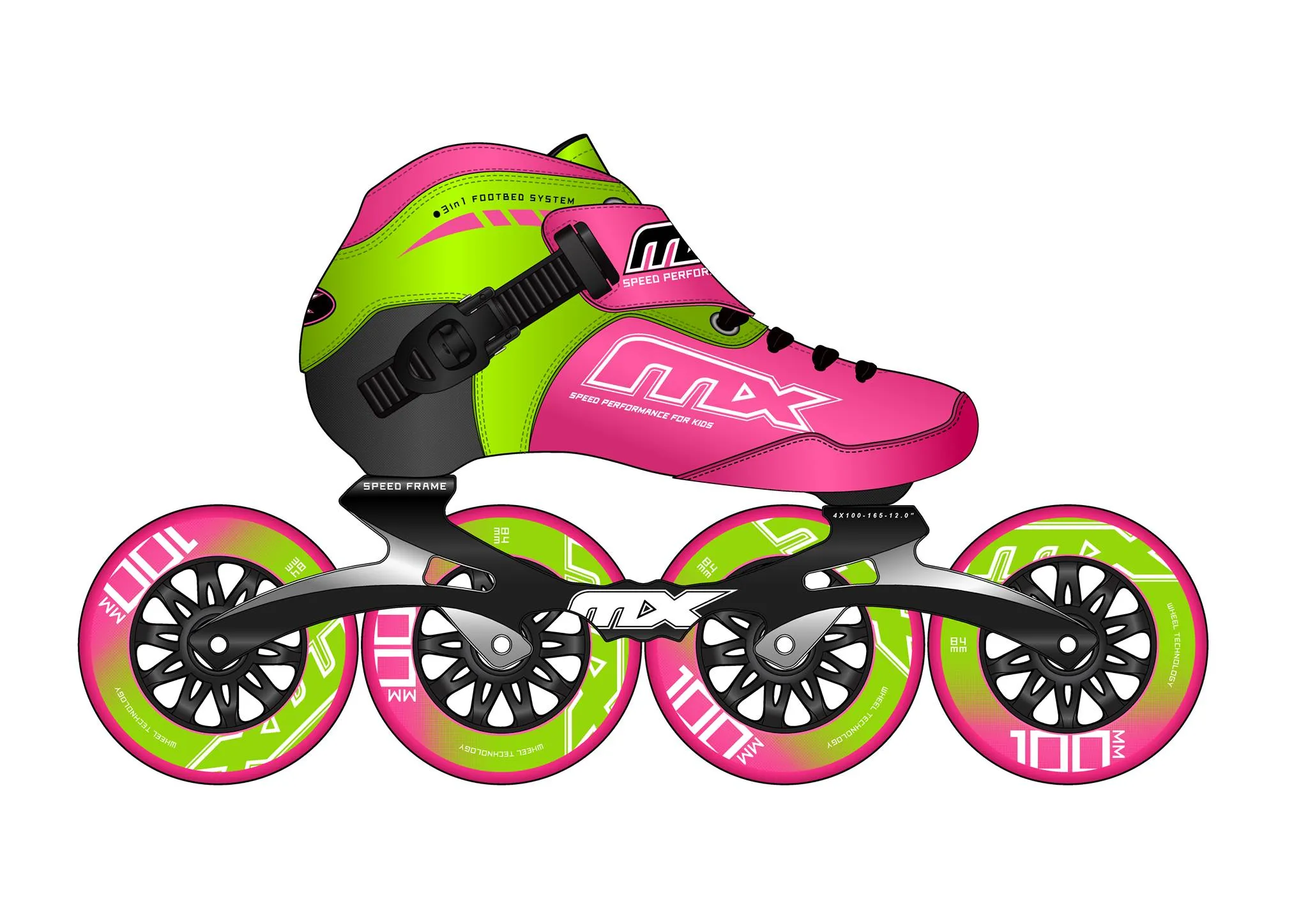 MX-J Speed Skate Package - Pink (Junior)