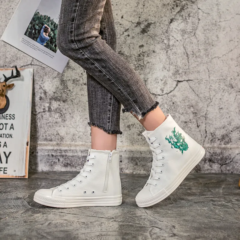 Nanccy Flat Bottom Fashionable High Top Shoes