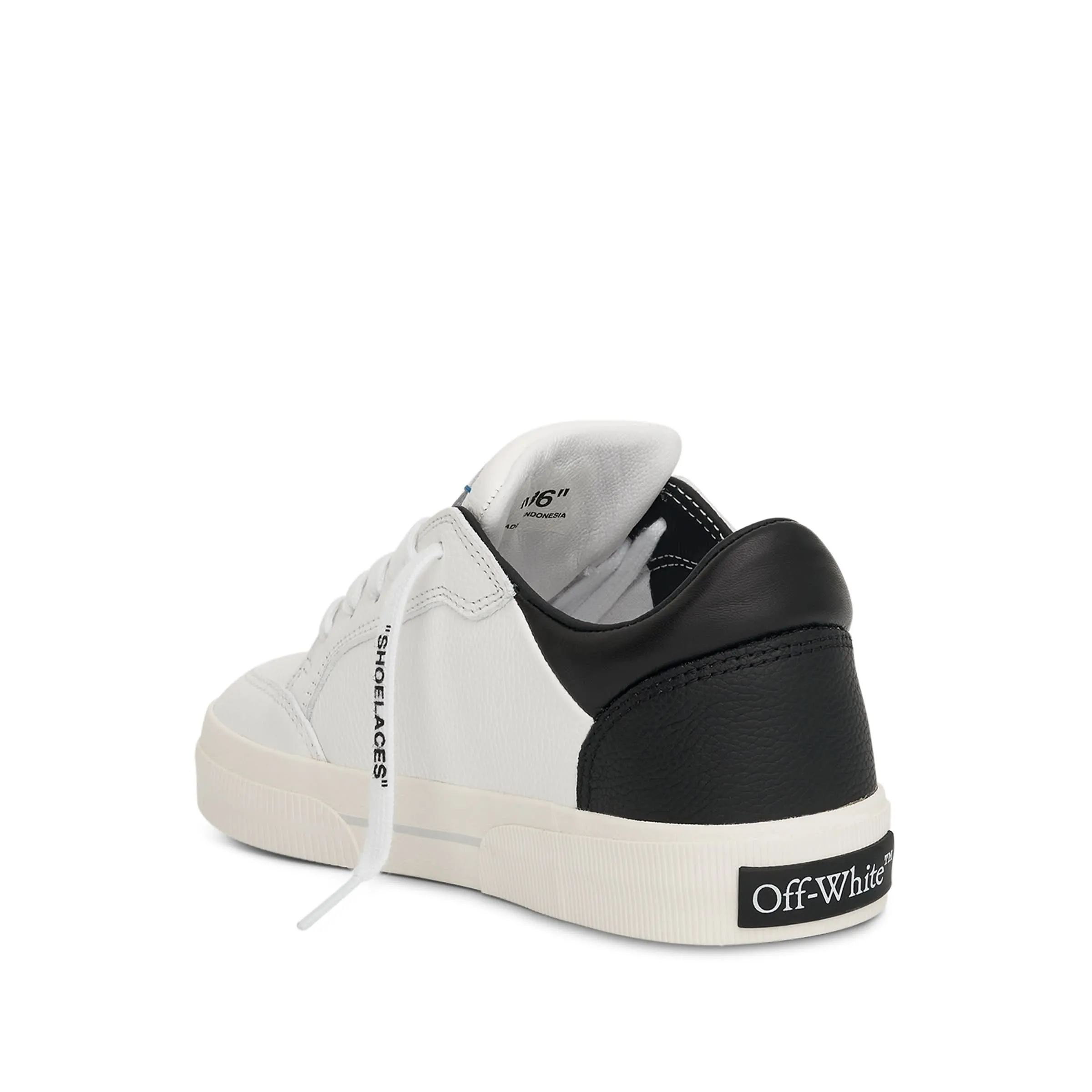 New Low Vulcanized Calf Leather Sneaker in White/Black