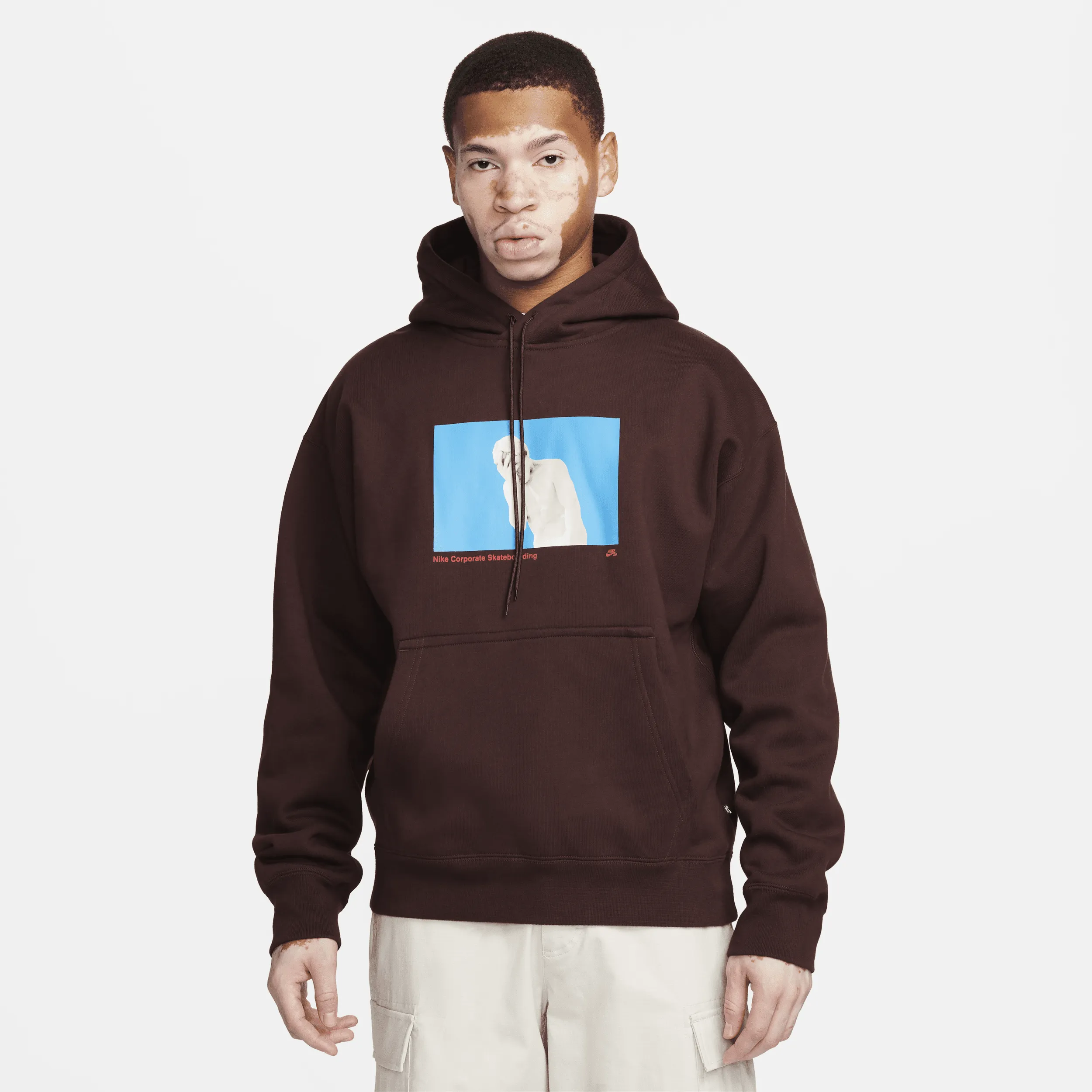 Nike SB Fleece Pullover Skate Hoodie In Brown