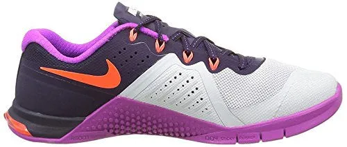 Nike Women's Metcon 2 Pr Pltnm/Ttl Crmsn/Hypr Vlt/Pr Training Shoe 6.5 Women US