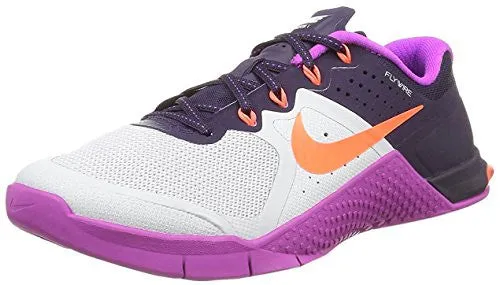 Nike Women's Metcon 2 Pr Pltnm/Ttl Crmsn/Hypr Vlt/Pr Training Shoe 6.5 Women US