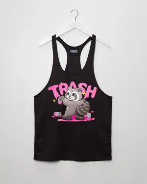 Norman the Racoon Spray Painting Trash on Black - tank top