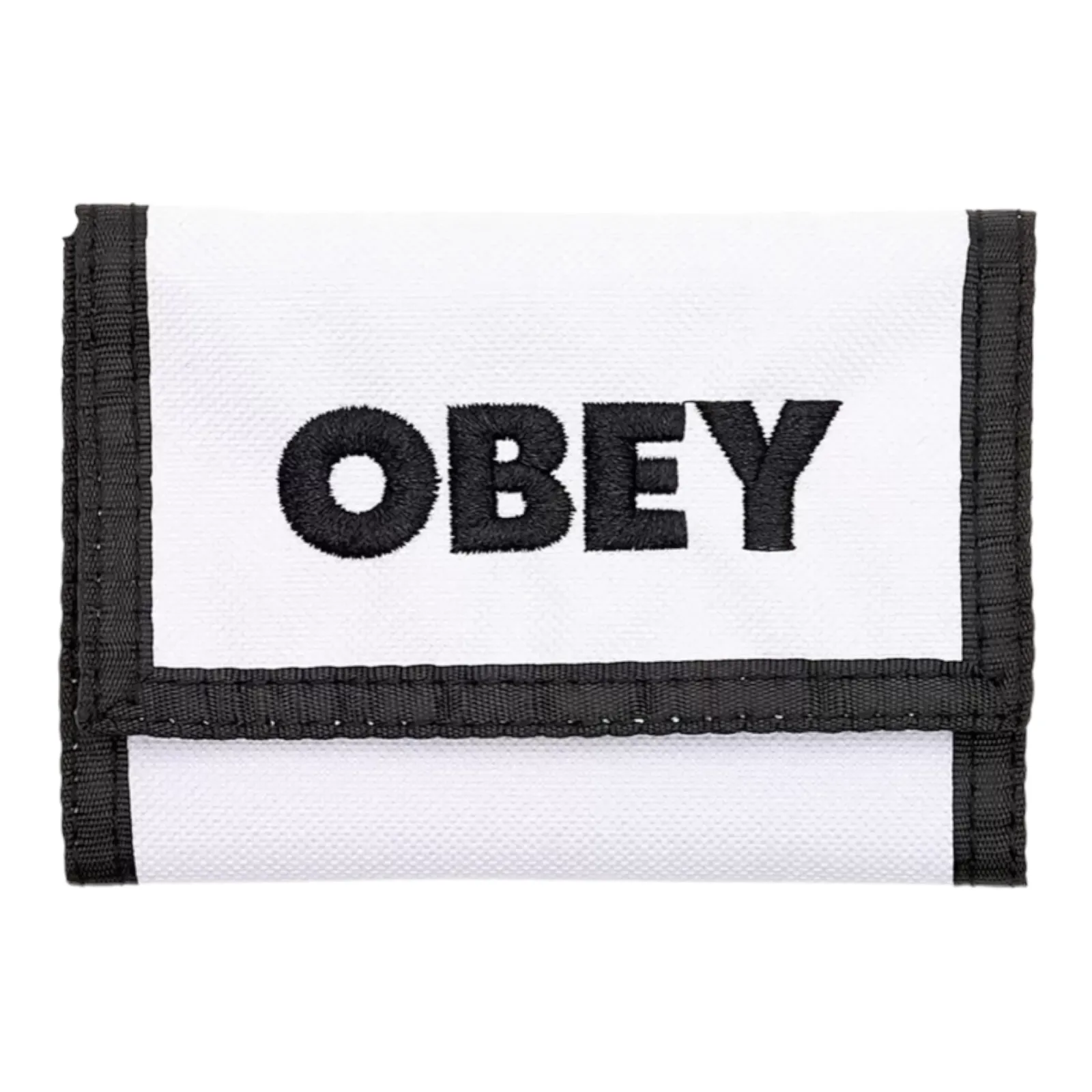 Obey Bold Logo Trifold White Wallet