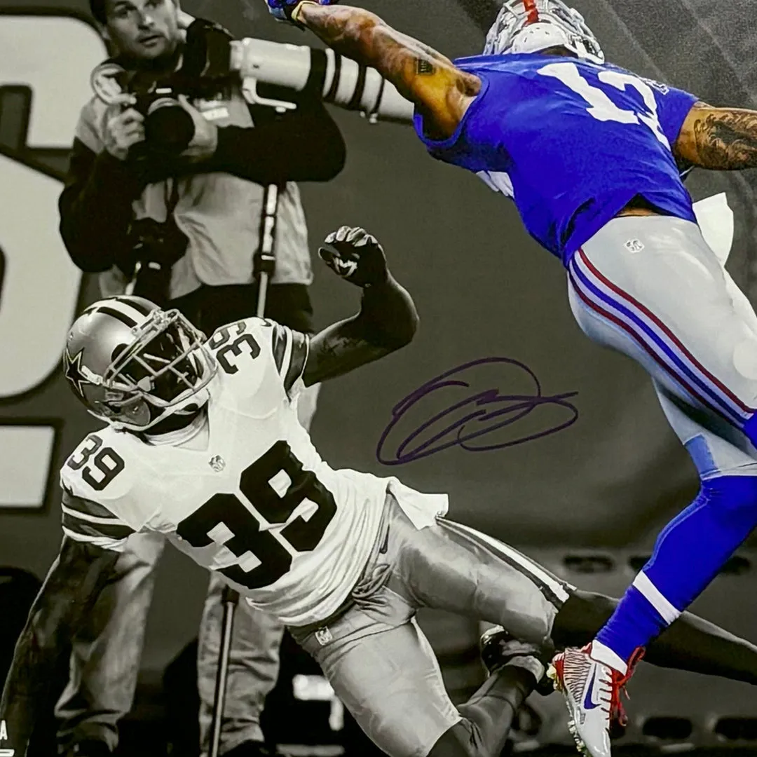 Odell Beckham Jr Signed New York Giants Framed 16x20 Photo