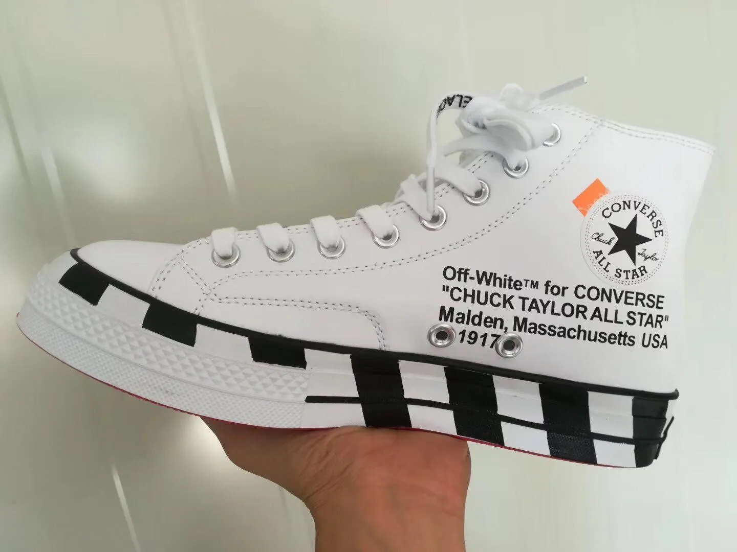 Off White All Star Converse Chuck Taylor White Black Sneakers