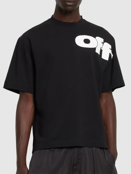 Off-White   Shared skate logo cotton t-shirt 