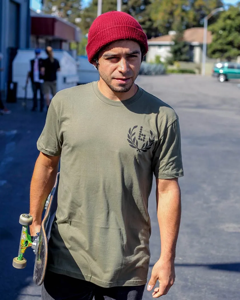 Olive Braille Army Skate Tee Shirt