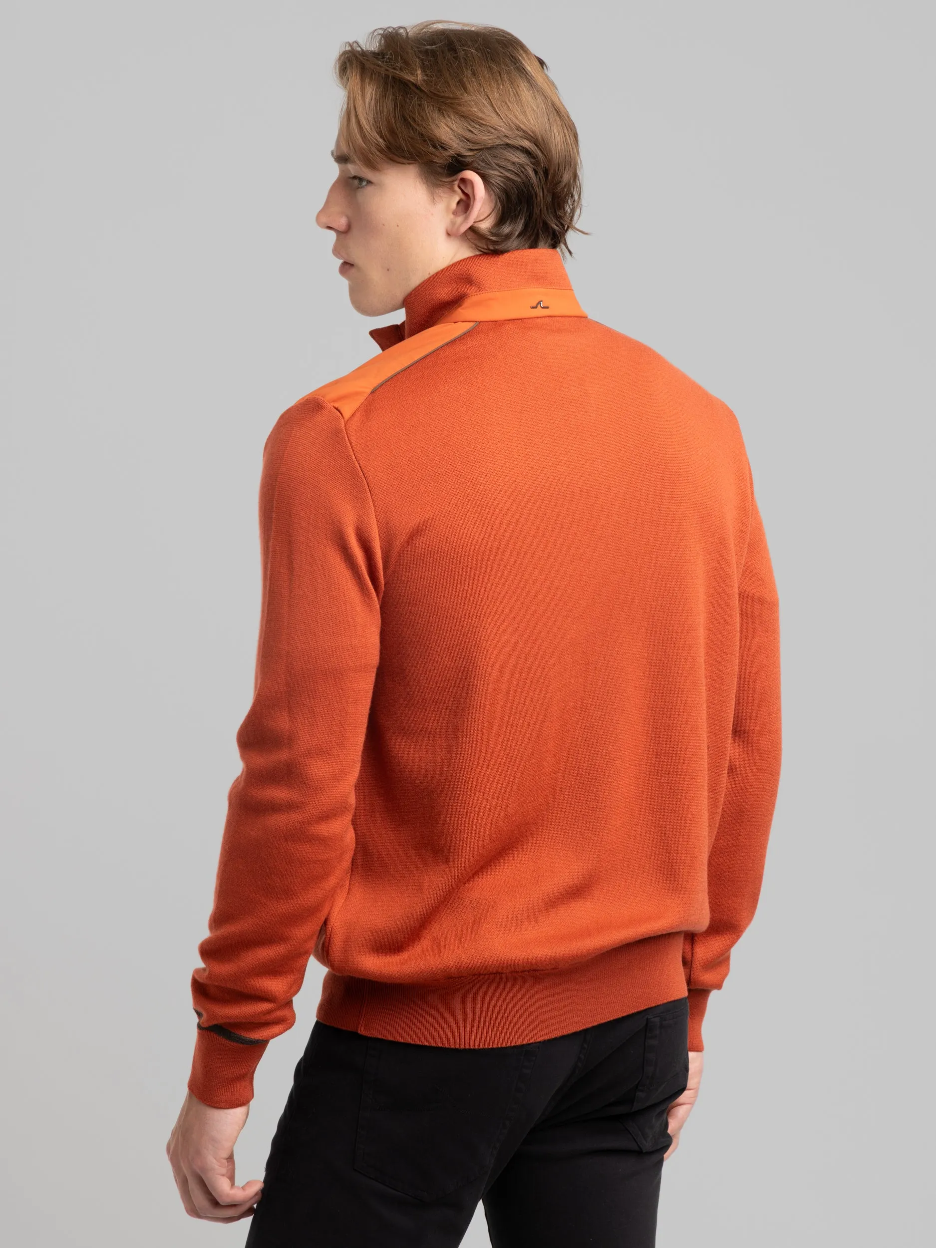 Orange Quarter Zip Knit