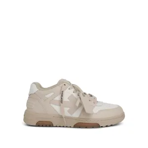 Out Of Office Calf Leather Sneaker in Beige/White