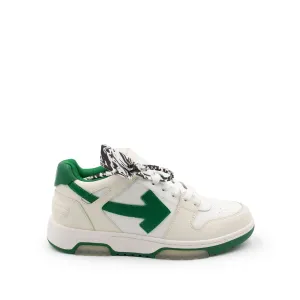 Out Of Office Calf Leather Sneaker in White Green