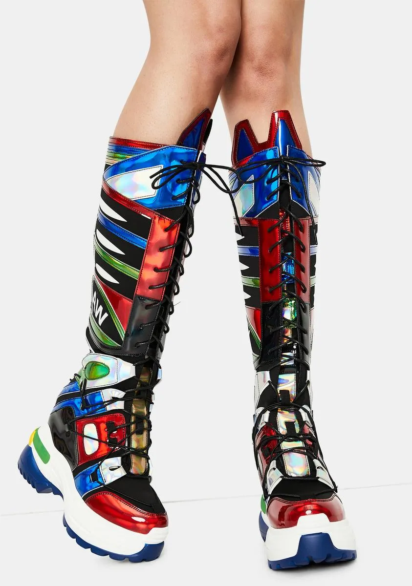 Oval Wedge Sneaker Boots