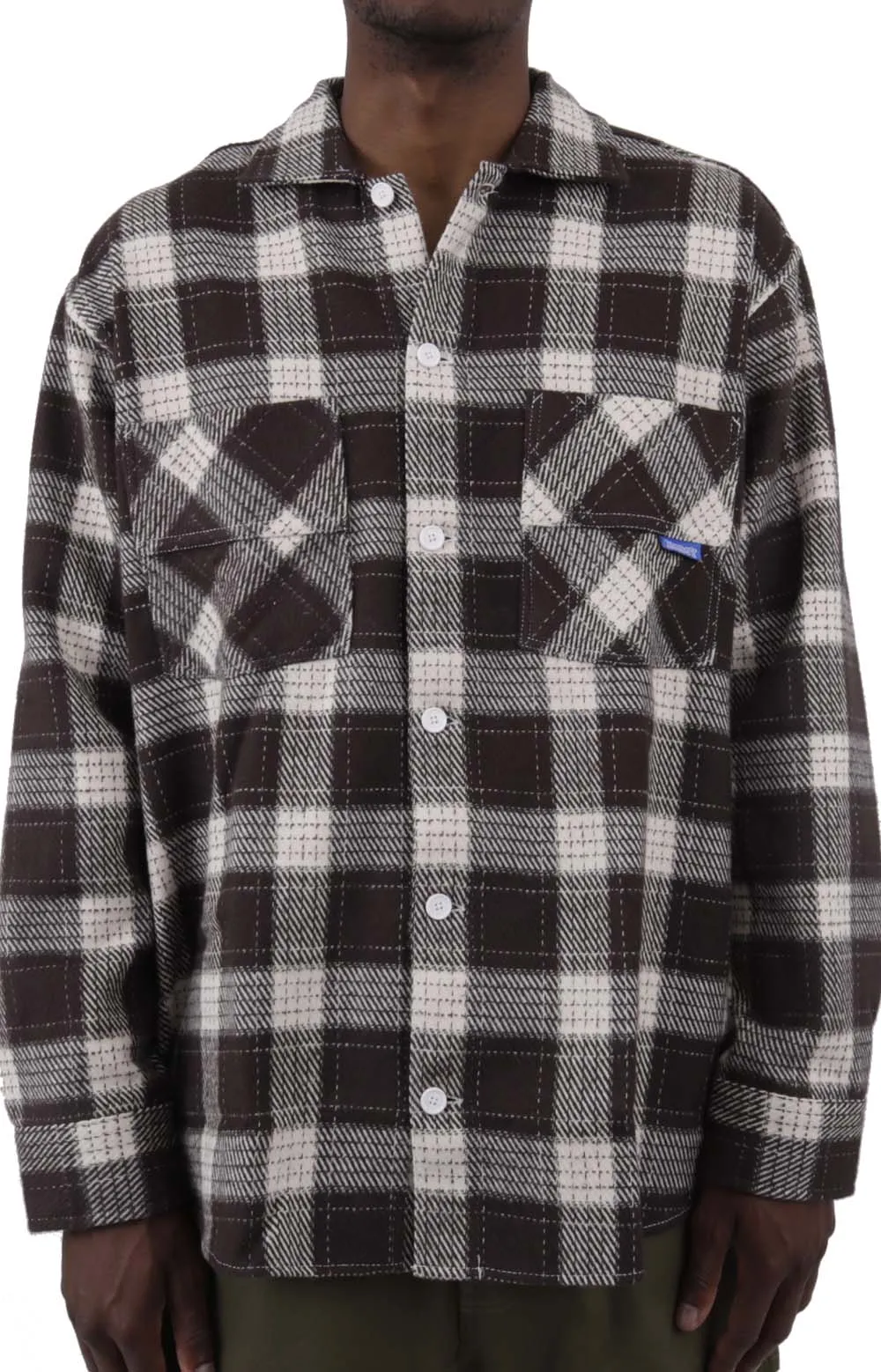 Oversized Brown Flannel Shirt for Big Boys