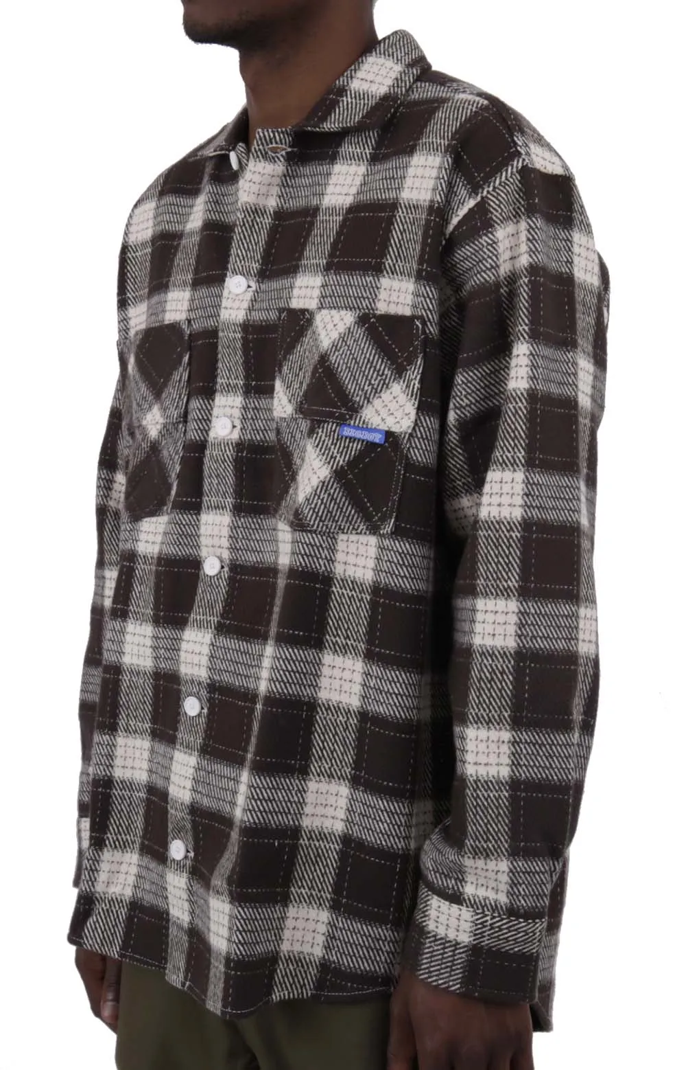 Oversized Brown Flannel Shirt for Big Boys