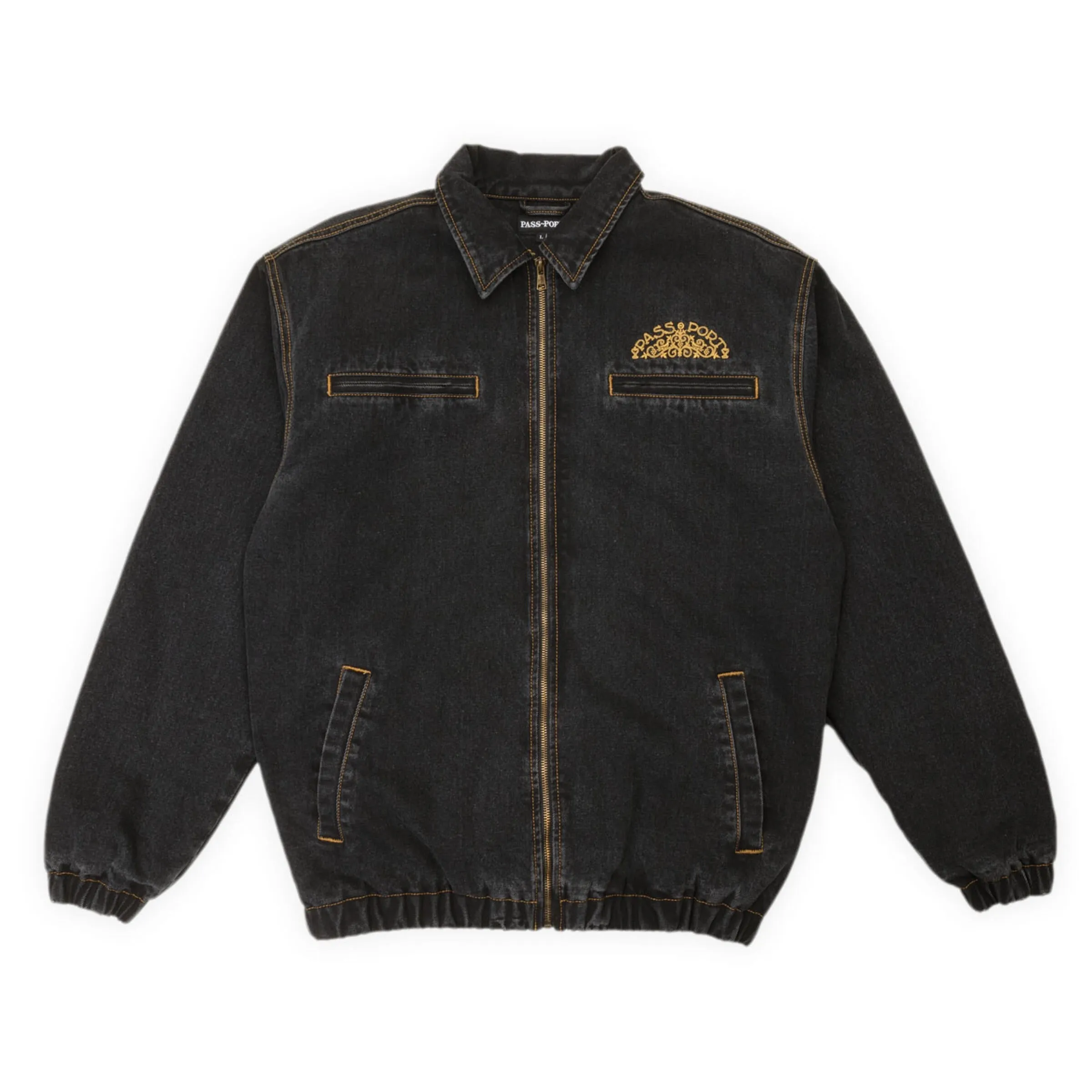 Pass-Port Vineyard Birds Denim Delivery Jacket Washed Black