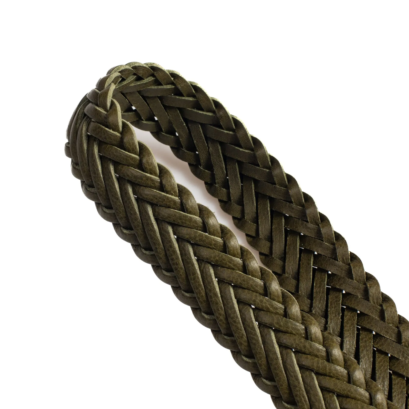 Plaited Belt - Olive Badalassi Minerva Box