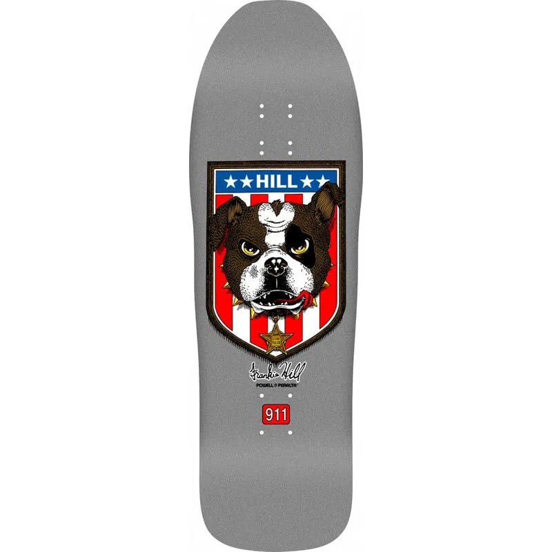 Powell Peralta 10" x 31.5" Frankie Hill Bull Dog Silver Reissue Skateboard Deck