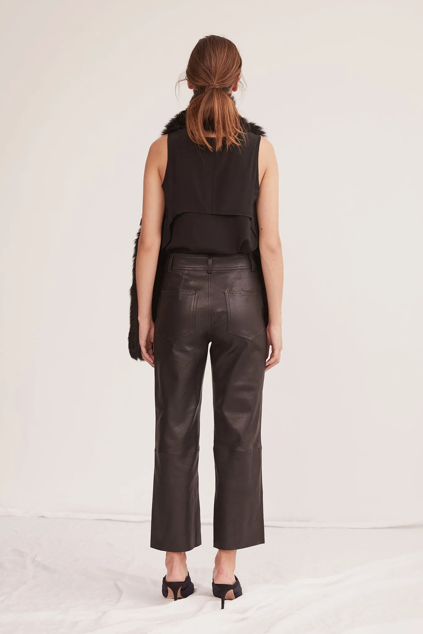 Prospect Pant Black Stretch Leather - SAMPLE