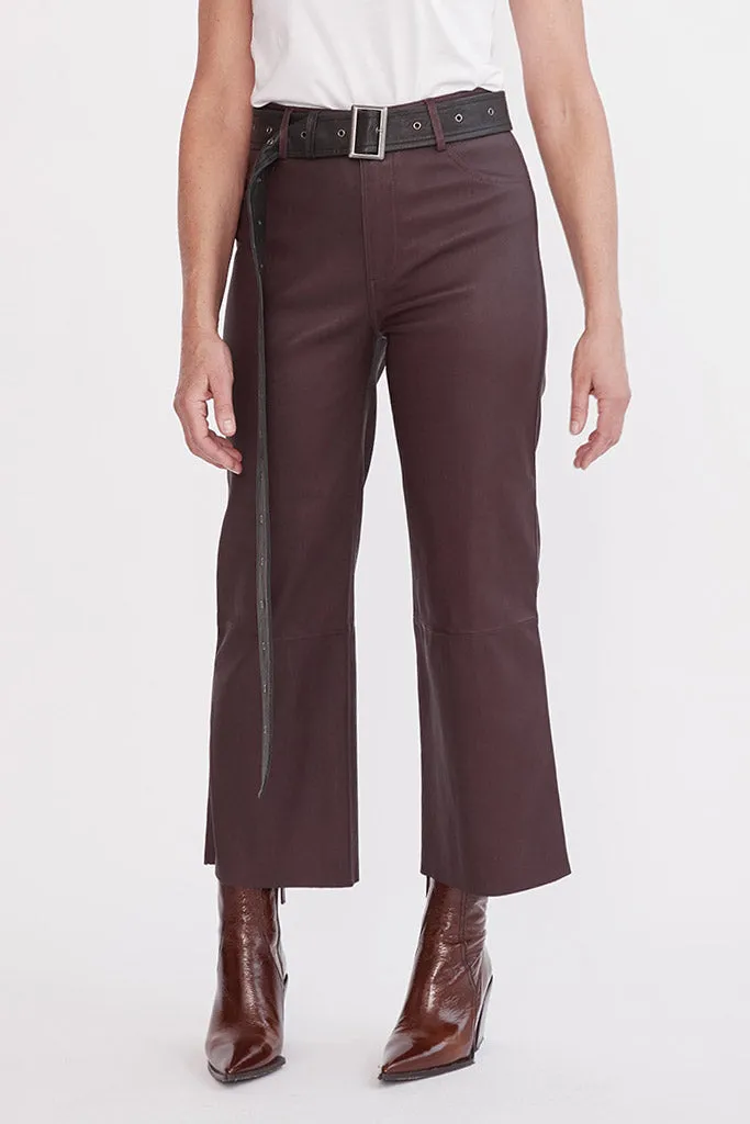 Prospect Pant Shiraz Stretch Leather - SAMPLE