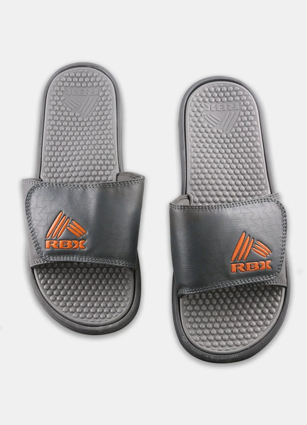 RBX Men's X Print Logo Velcro Slide Black/Orange Size 11