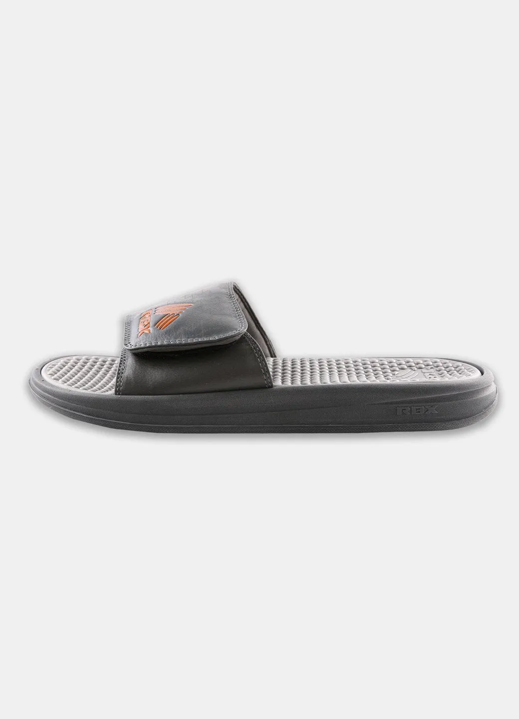 RBX Men's X Print Logo Velcro Slide Black/Orange Size 11