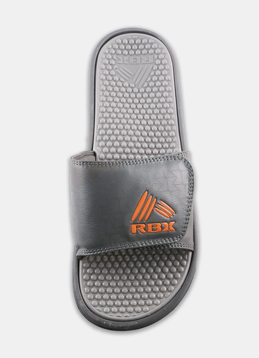 RBX Men's X Print Logo Velcro Slide Black/Orange Size 11