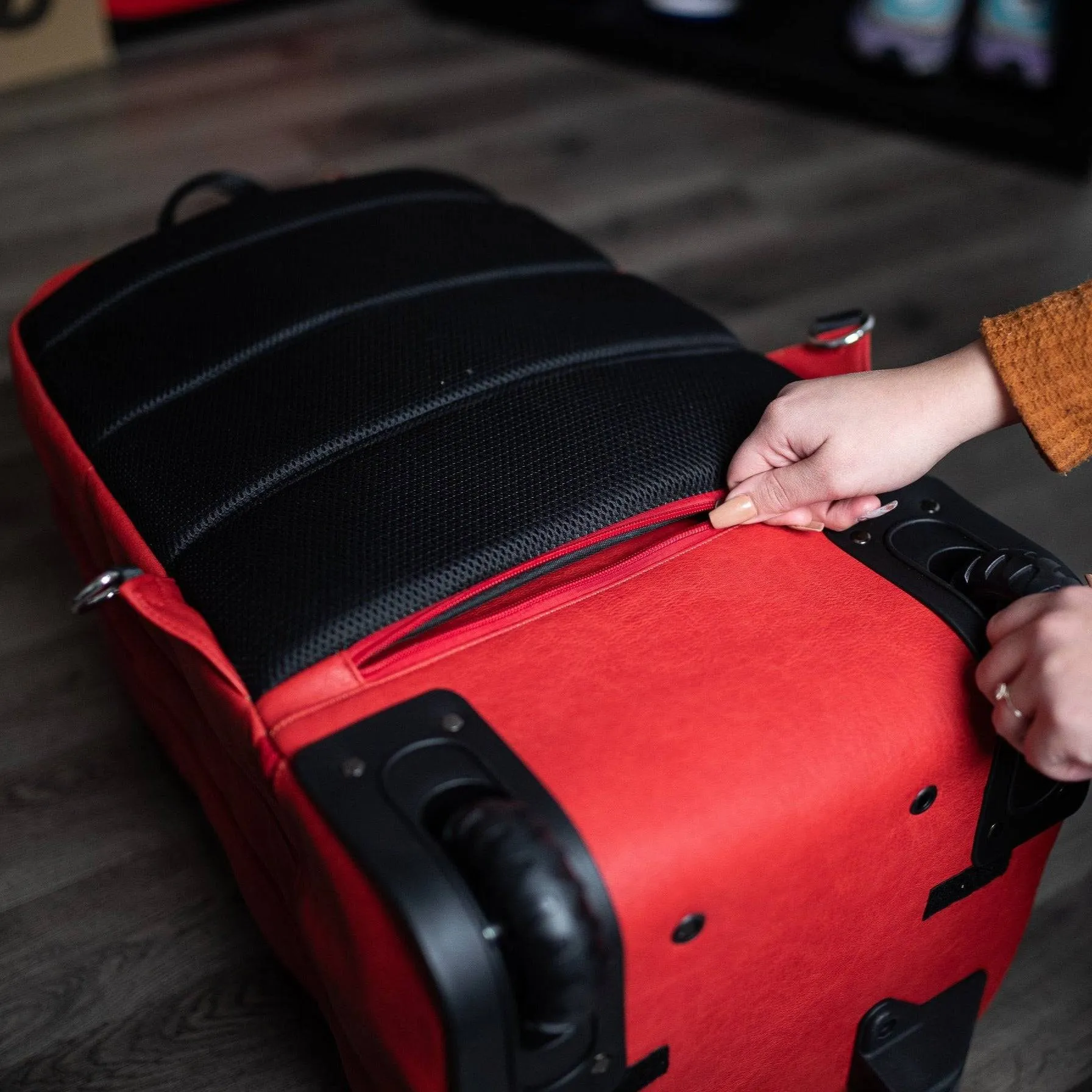 Red Tumbled Leather Roller Bag (Only 100 Made)