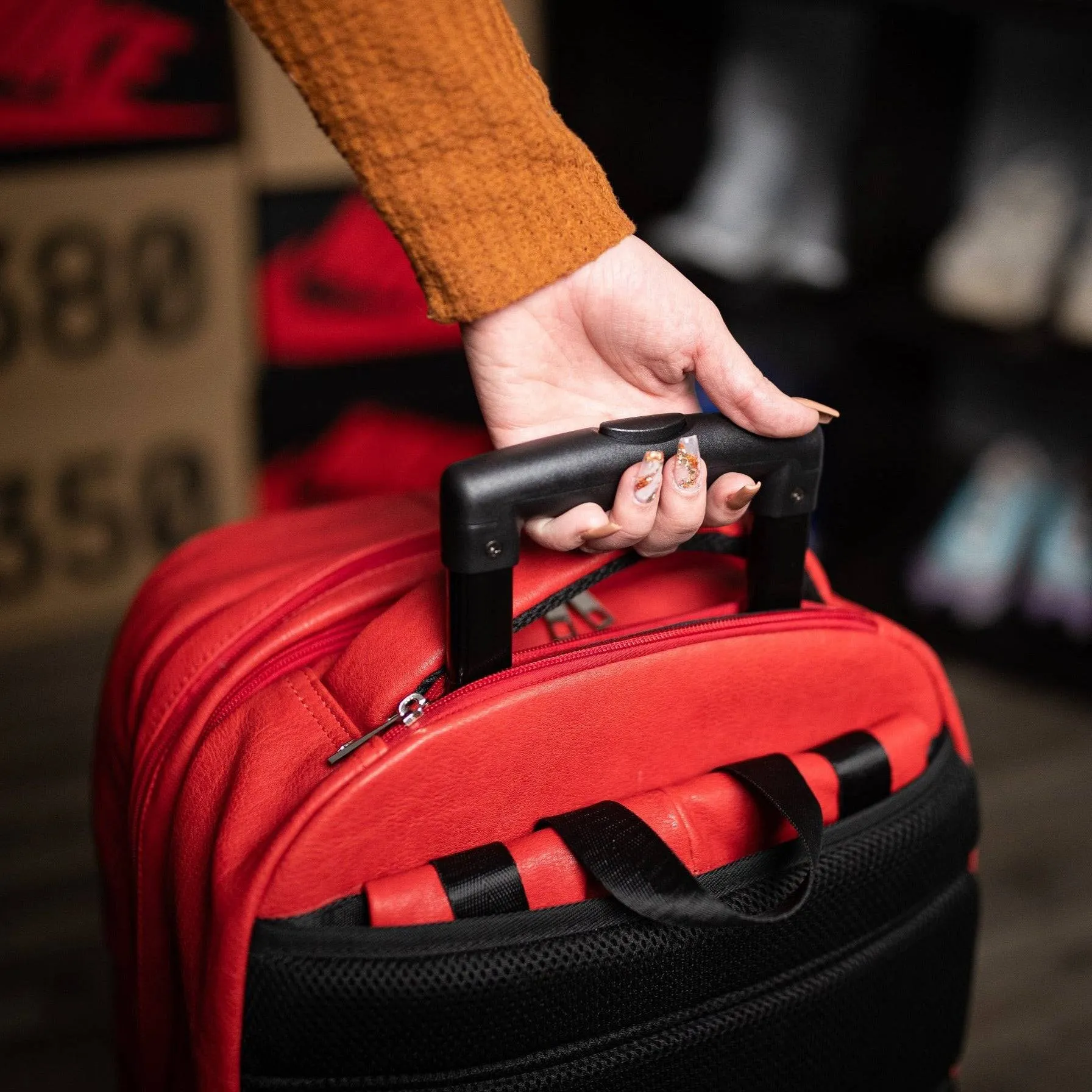 Red Tumbled Leather Roller Bag (Only 100 Made)