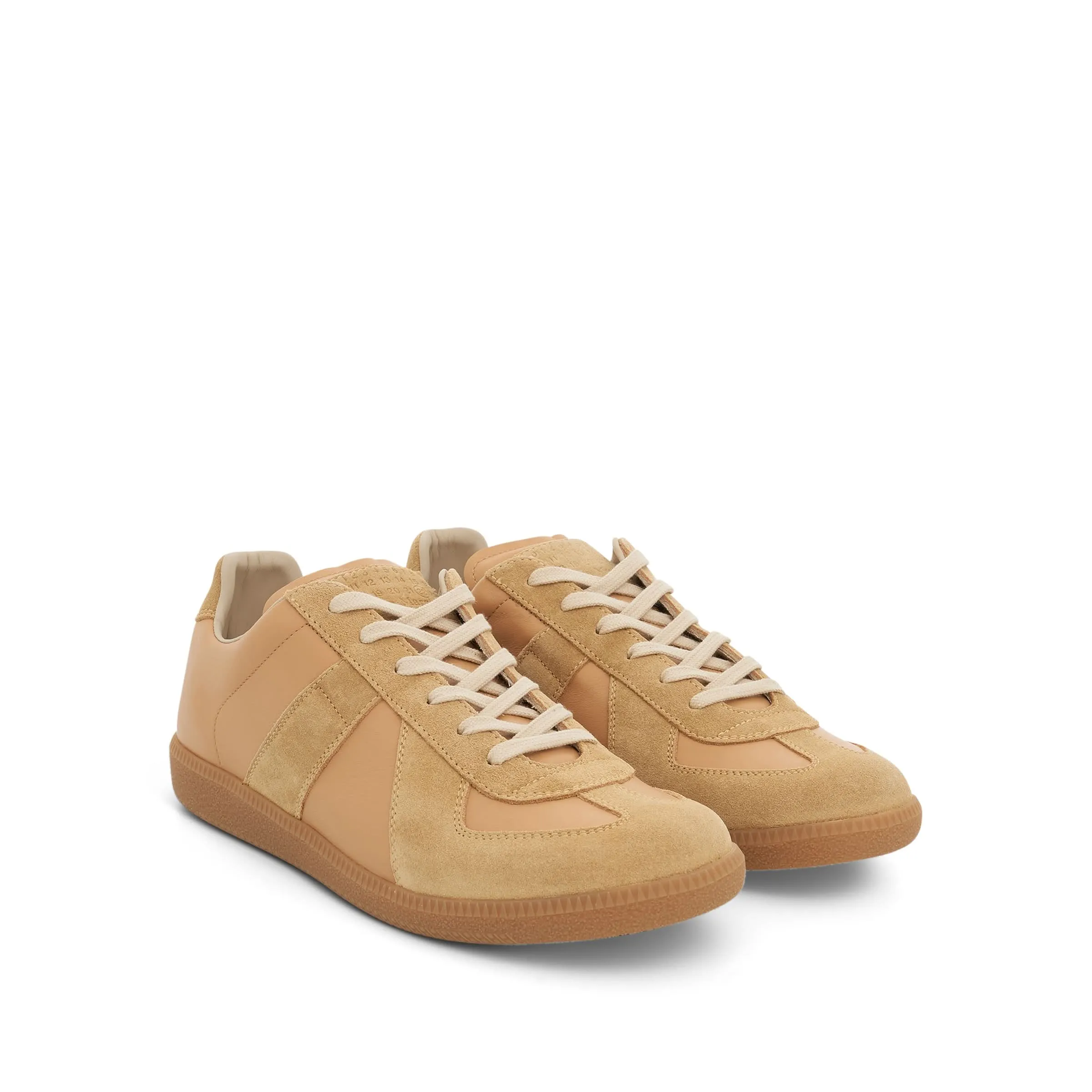 Replica Leather Sneakers in Champagne