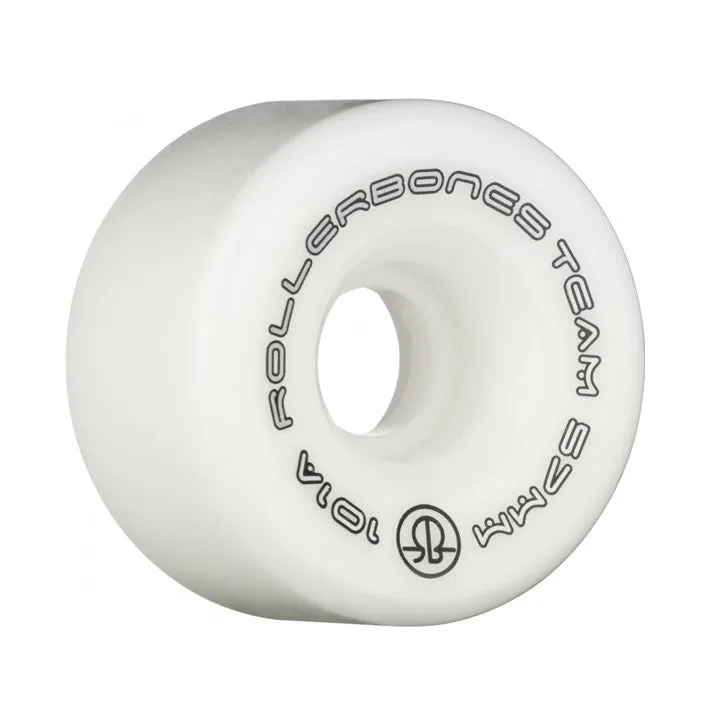 Rollerbones Team Logo Wheels White 98A, 101A - 8 pack