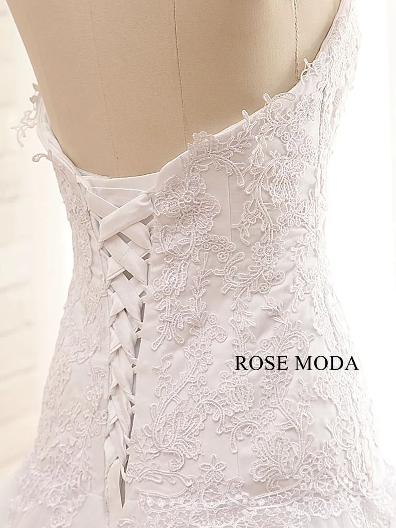 Rosemoda Lace Trumpet Wedding Dress with Removable Lace Jacket