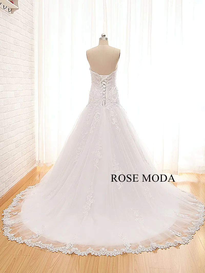 Rosemoda Lace Trumpet Wedding Dress with Removable Lace Jacket