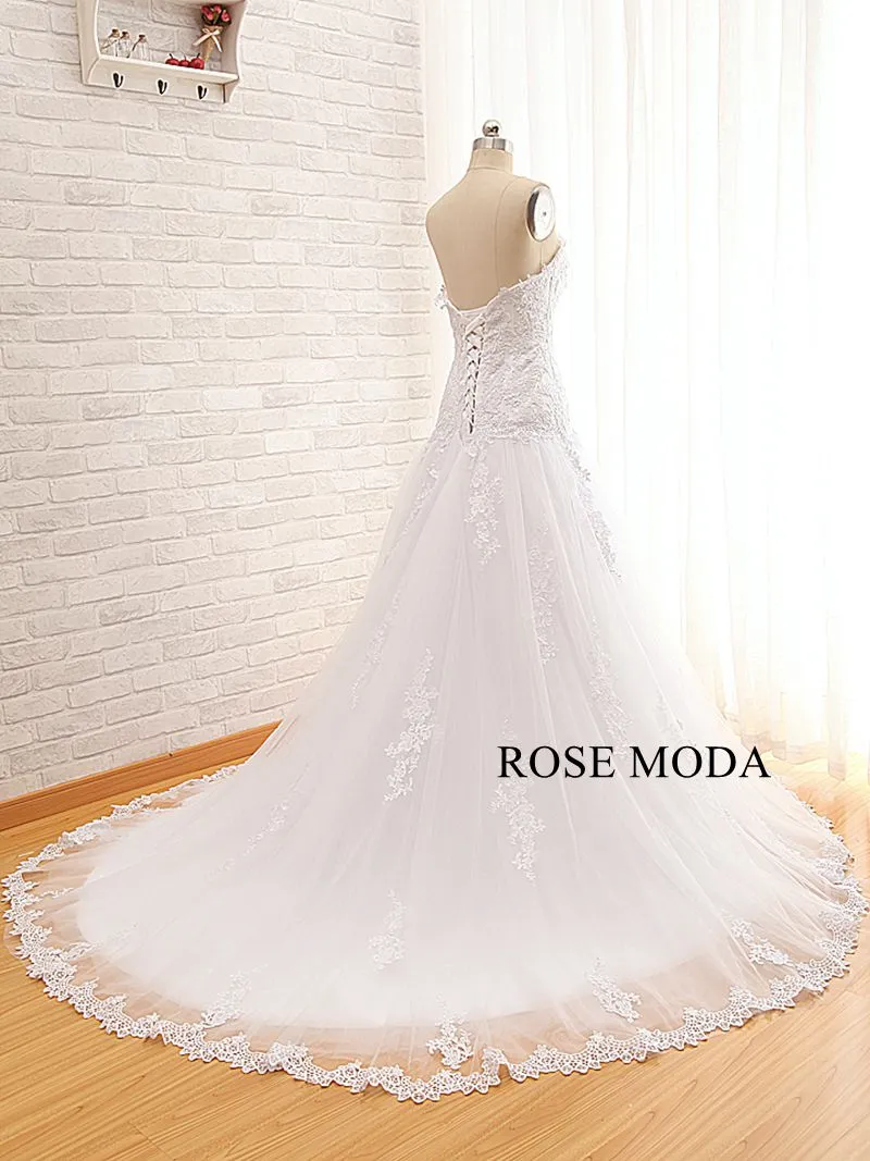 Rosemoda Lace Trumpet Wedding Dress with Removable Lace Jacket