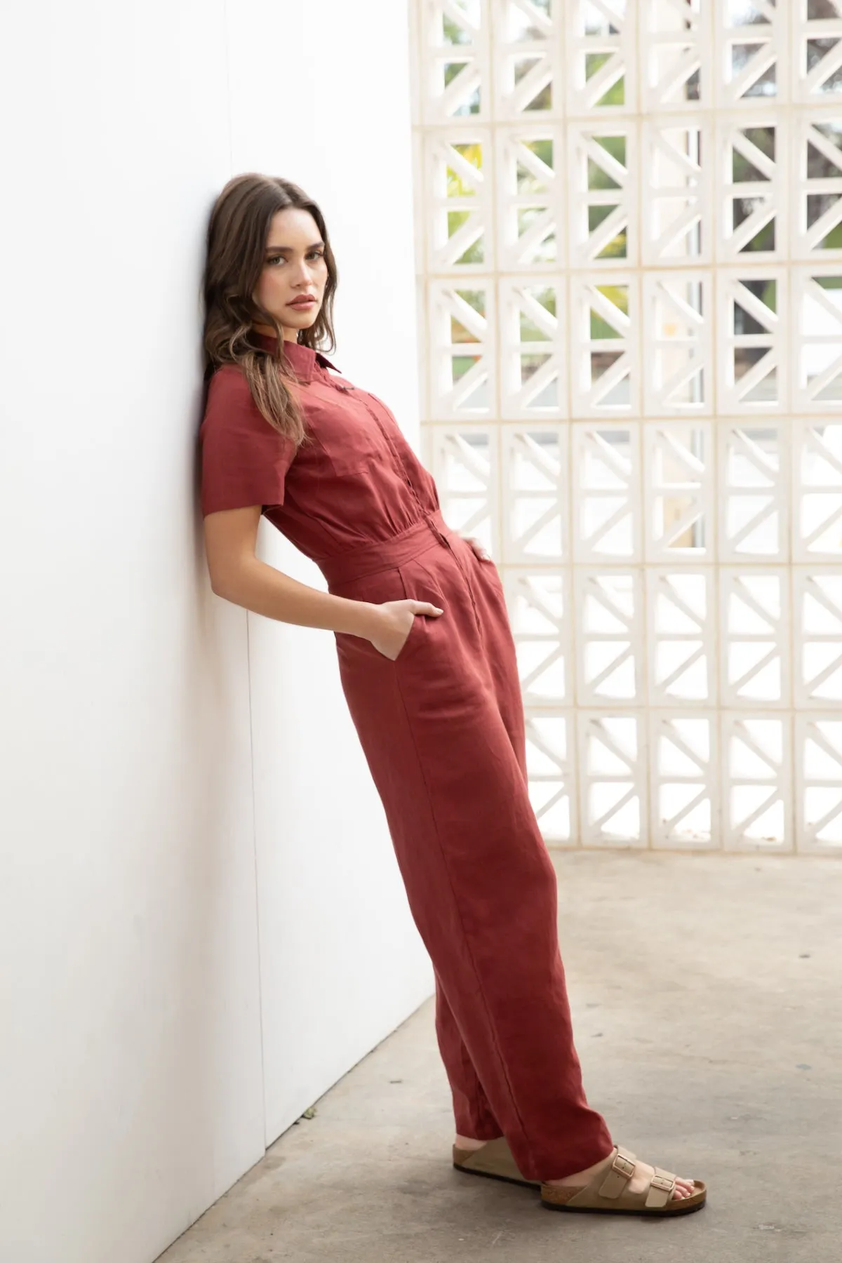 RUST Linen Freestyler Jumpsuit