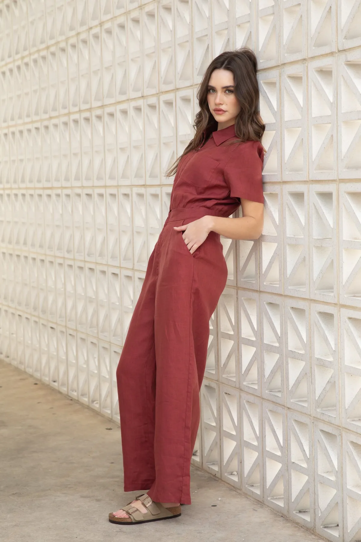 RUST Linen Freestyler Jumpsuit