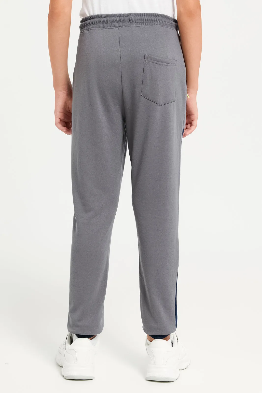 Senior Boys Grey Heat Seal Cut And Sew Active Pants